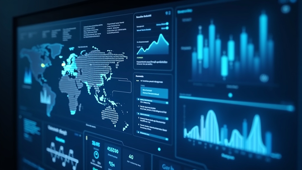 Automated affiliate marketing dashboard with graphs, reports, and connected tools shown as a digital concept